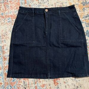 Loft blue denim mini skirt with pockets